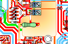 Heatsinks integrated in the circuit.