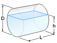 Horizontal cylindrical container