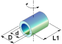 Hollow horizontal cylinder rotating around an axis passing through the center
