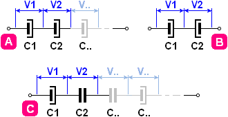 Schema condensatori in serie