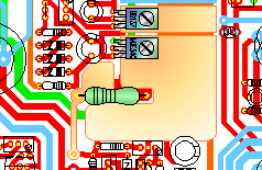 Circuito stampato con dissipatore integrato.